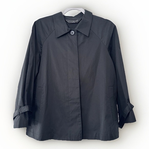 Norma Kamali Jacket 12 Black A-Line Swing Glam Mod Versatile Retro Lightweight - Picture 1 of 13